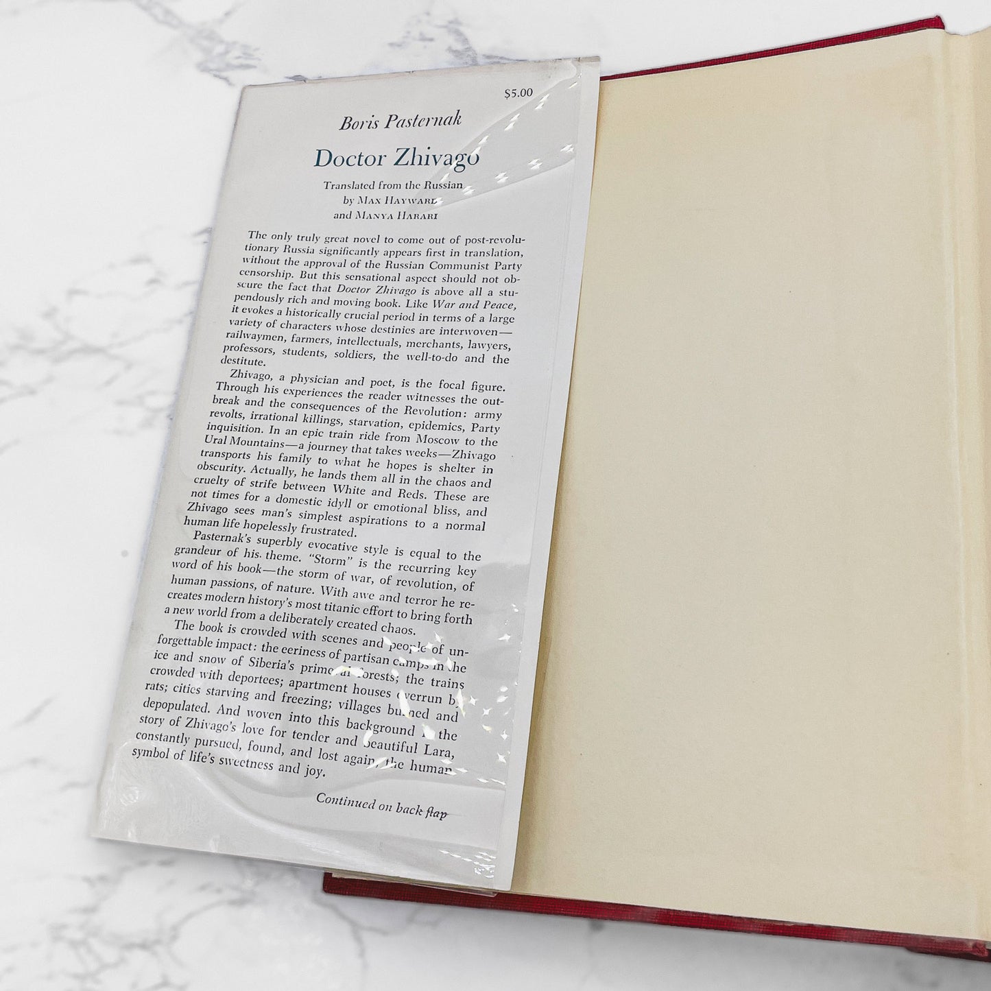 Doctor Zhivago by Boris Pasternak [U.S. FIRST EDITION] 1958 • Pantheon • 7th Print w/ $5 Jacket Price
