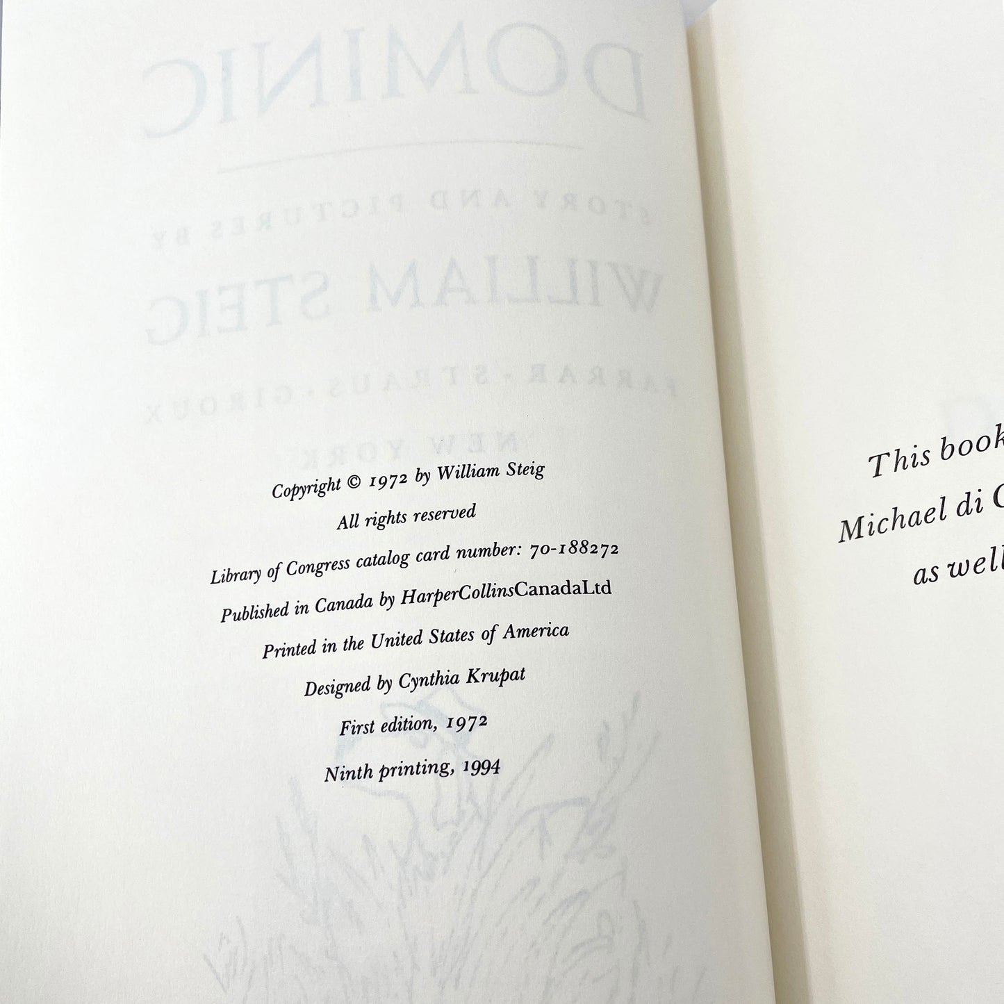 Dominic by William Steig [FIRST EDITION] • 9th Printing / 1994 • Farrar Straus Giroux