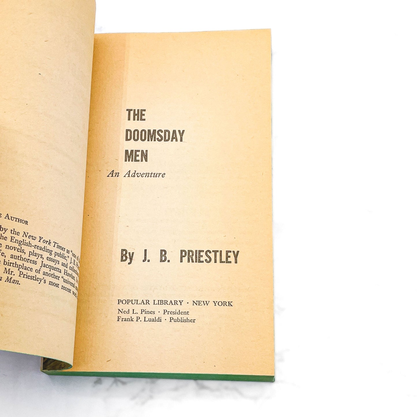 The Doomsday Men by J.B. Priestley [FIRST U.S. PAPERBACK PRINTING] 1962 • Popular Library