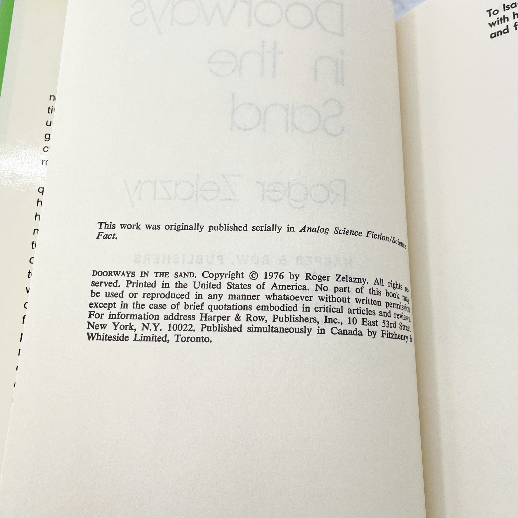 Doorways in the Sand by Roger Zelazny [1976 HARDCOVER] BCE