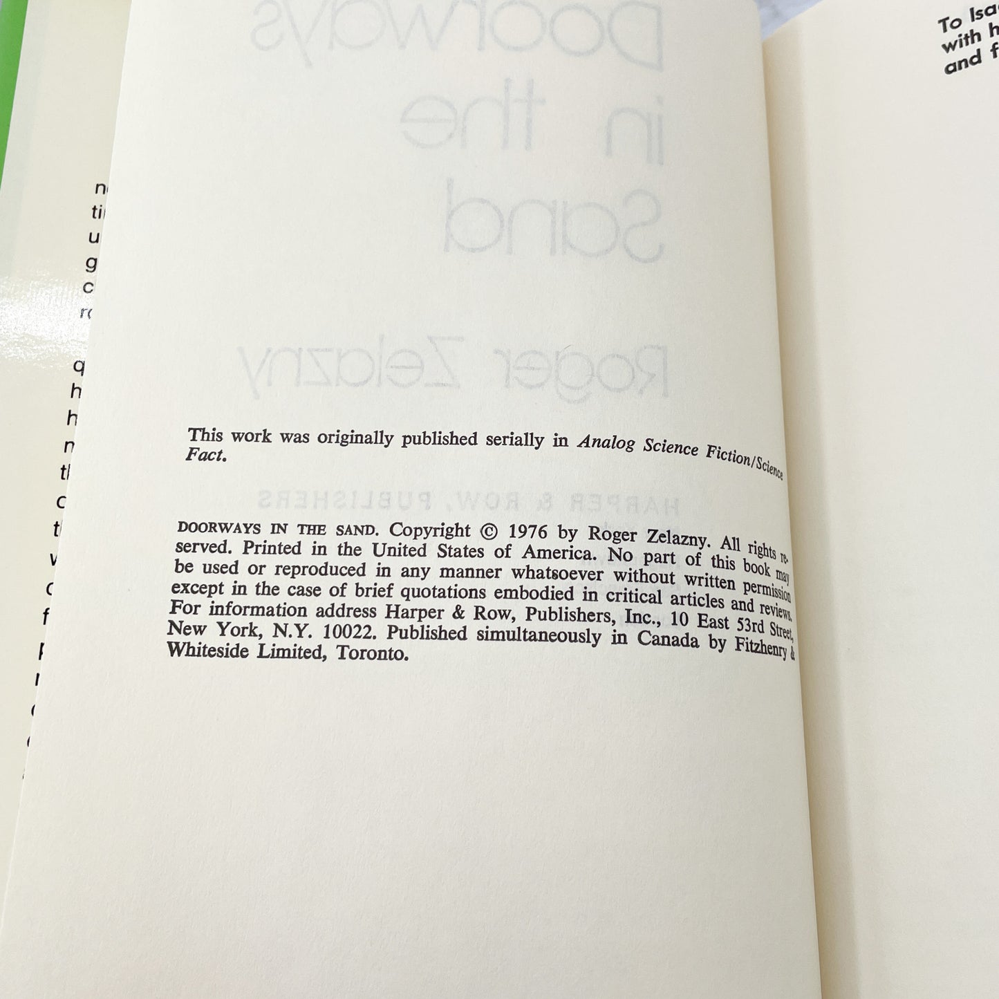 Doorways in the Sand by Roger Zelazny [1976 HARDCOVER] BCE • Harper & Row • Mint!