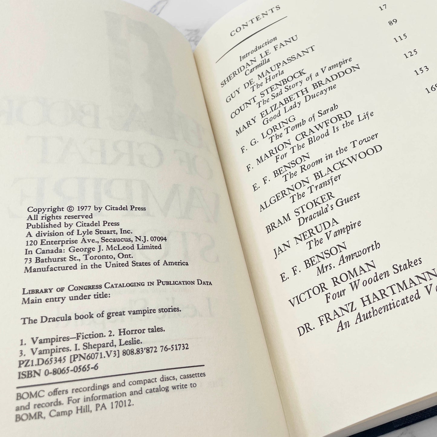 The Dracula Book of Great Vampire Stories edited by Leslie Shepard [1977 HARDCOVER] BCE • The Citadel Press