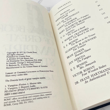 The Dracula Book of Great Vampire Stories edited by Leslie Shepard [1977 HARDCOVER] BCE • The Citadel Press