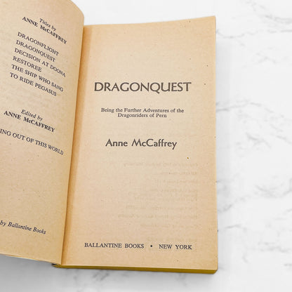Dragonquest by Anne McCaffrey [FIRST PAPERBACK EDITION] 1974 • Ballantine