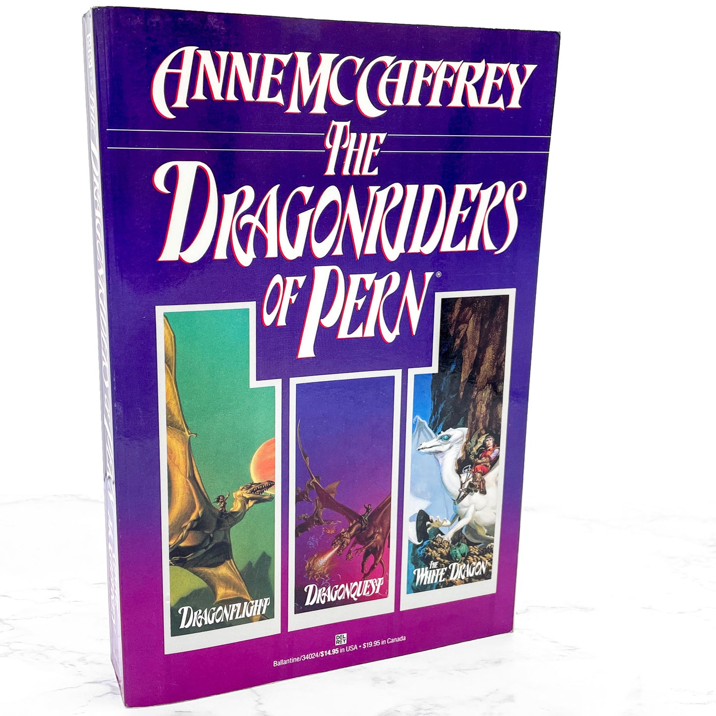 The Dragonriders of Pern (Dragonflight, Dragonquest, The White Dragon) by Anne McCaffrey [FIRST EDITION OMNIBUS] 1988 • Del-Rey