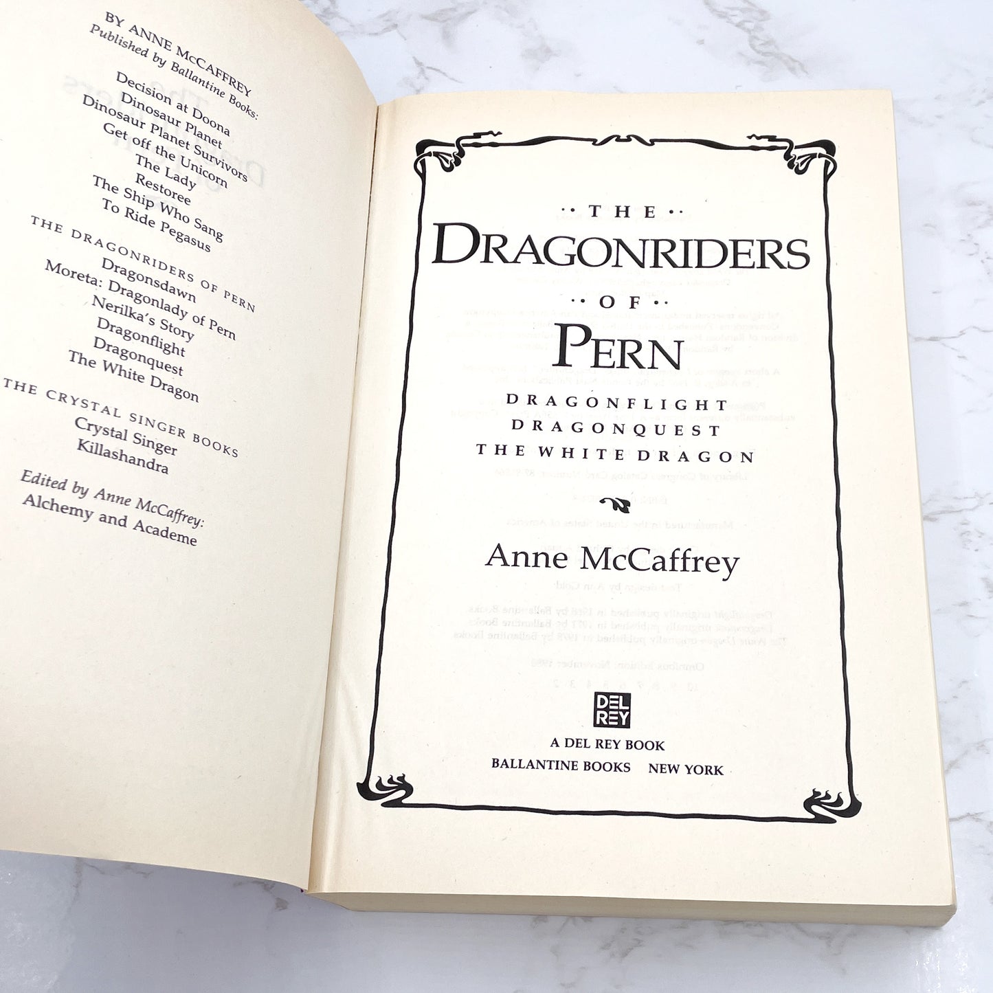 The Dragonriders of Pern (Dragonflight, Dragonquest, The White Dragon) by Anne McCaffrey [FIRST EDITION OMNIBUS] 1988 • Del-Rey