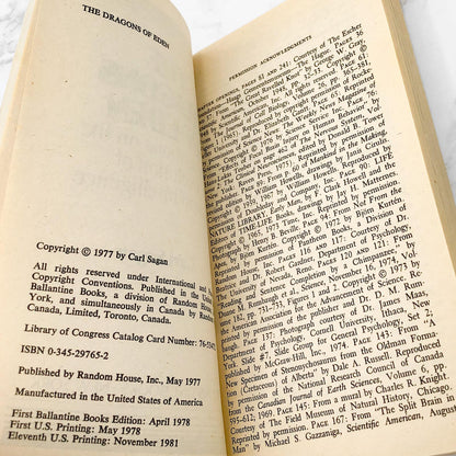 The Dragons of Eden by Carl Sagan [1981 PAPERBACK] • Ballantine