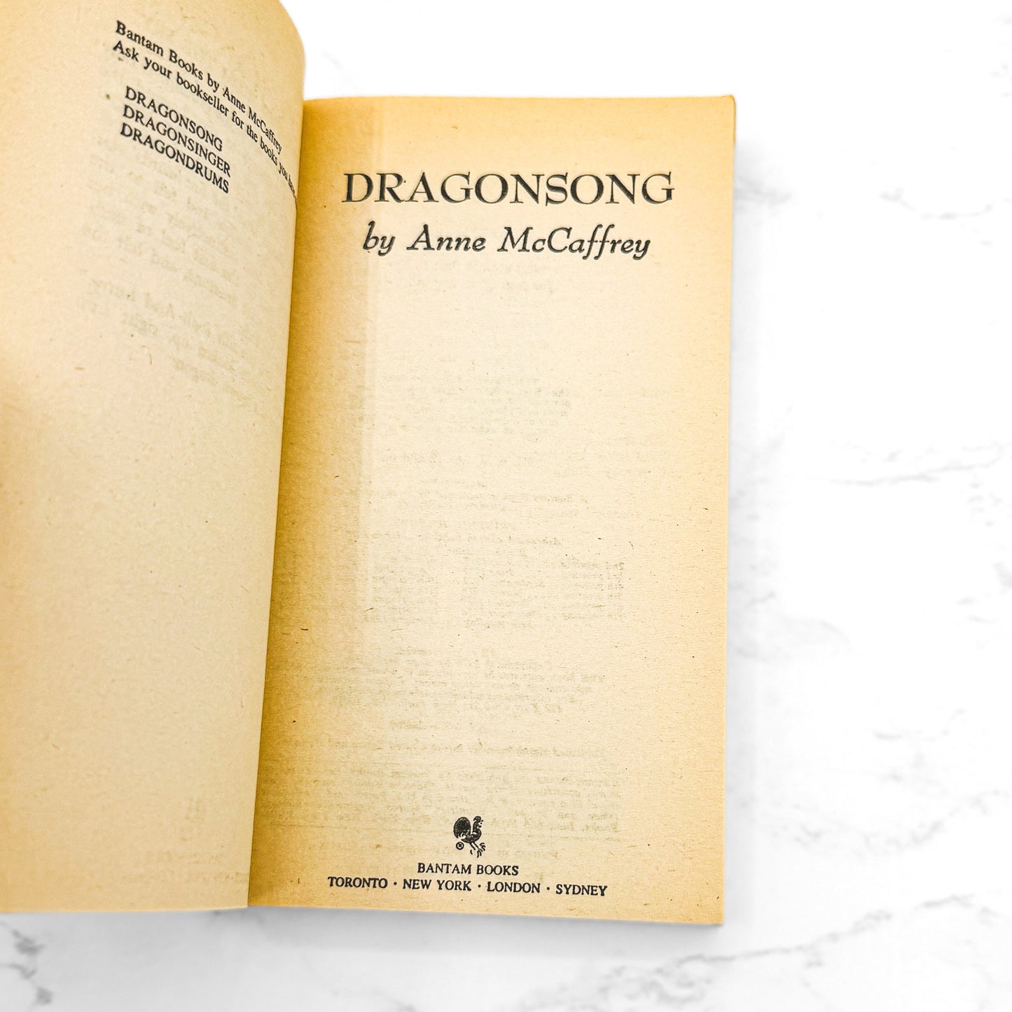 Dragonsong by Anne McCaffrey [FIRST PAPERBACK EDITION] • 14th Print /  1983 • Bantam