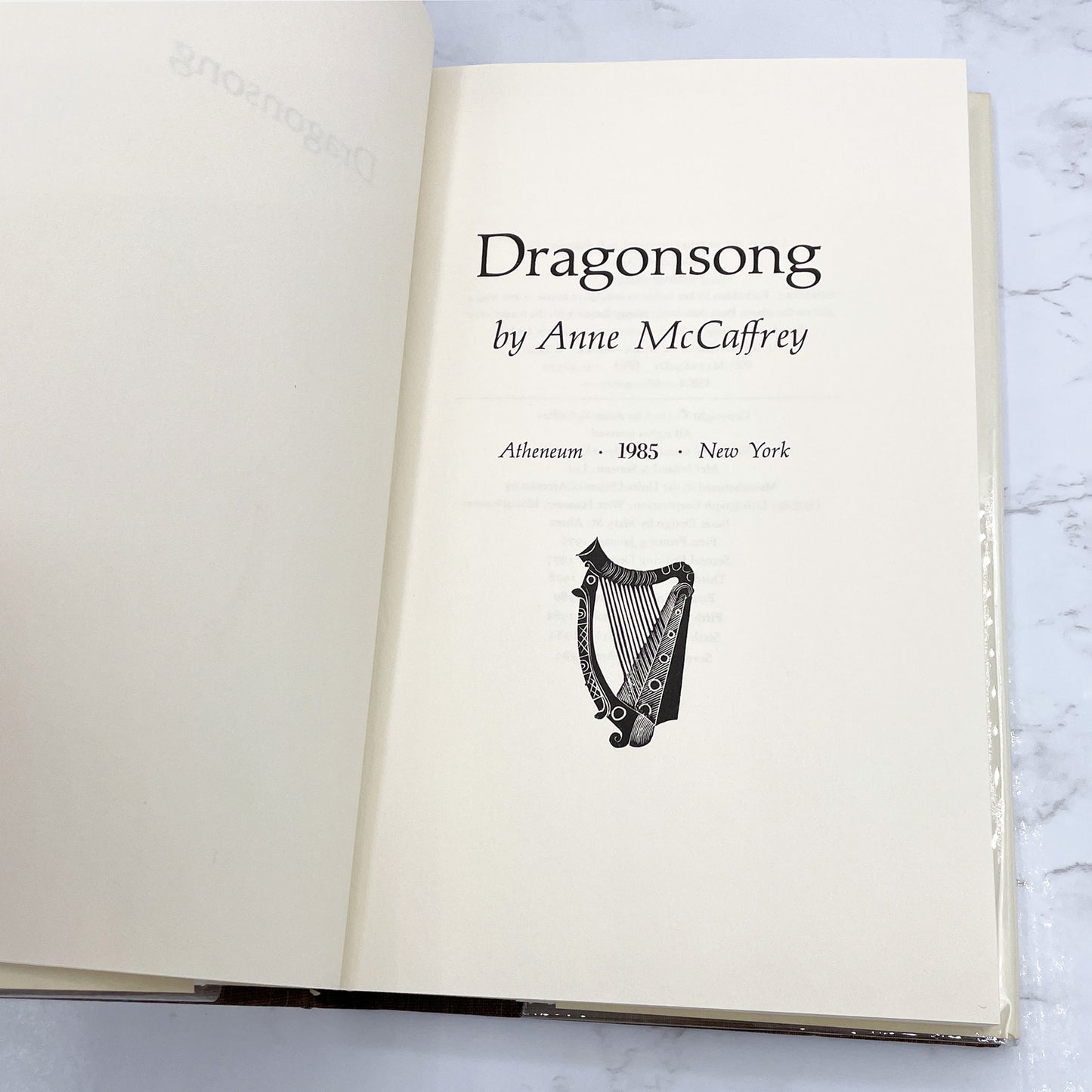 Dragonsong by Anne McCaffrey [FIRST EDITION] 1976 • 7th Print / 1985 • Atheneum • Mint!