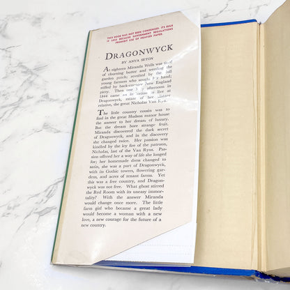 Dragonwyck by Anya Seton [FIRST BOOK CLUB EDITION] 1944 • Houghton Mifflin • Hardcover