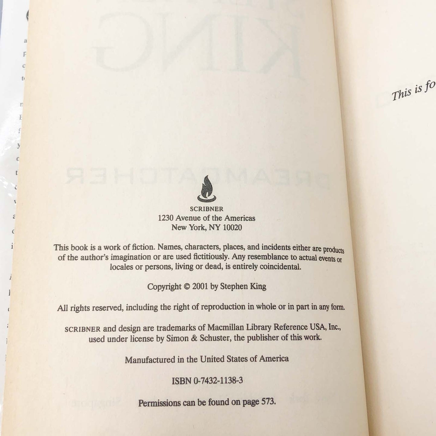 Dreamcatcher by Stephen King [FIRST BOOK CLUB EDITION] 2001