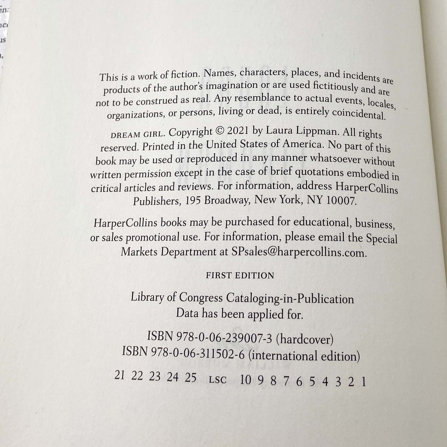 Dream Girl by Laura Lippman SIGNED! [LIMITED FIRST EDITION] 2021 • Harper Collins