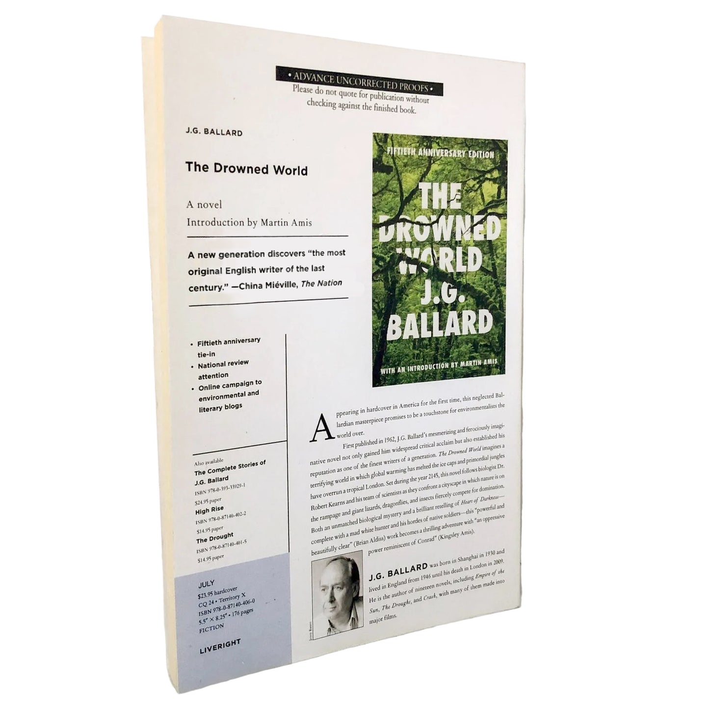 The Drowned World by J.G. Ballard [50th ANNIVERSARY • UNCORRECTED PROOF] 2012 • Liveright