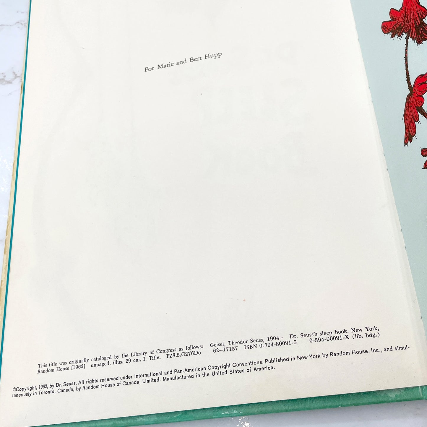 Dr. Seuss's Sleep Book [FIRST EDITION] • Later Printing / 1976 • Random House