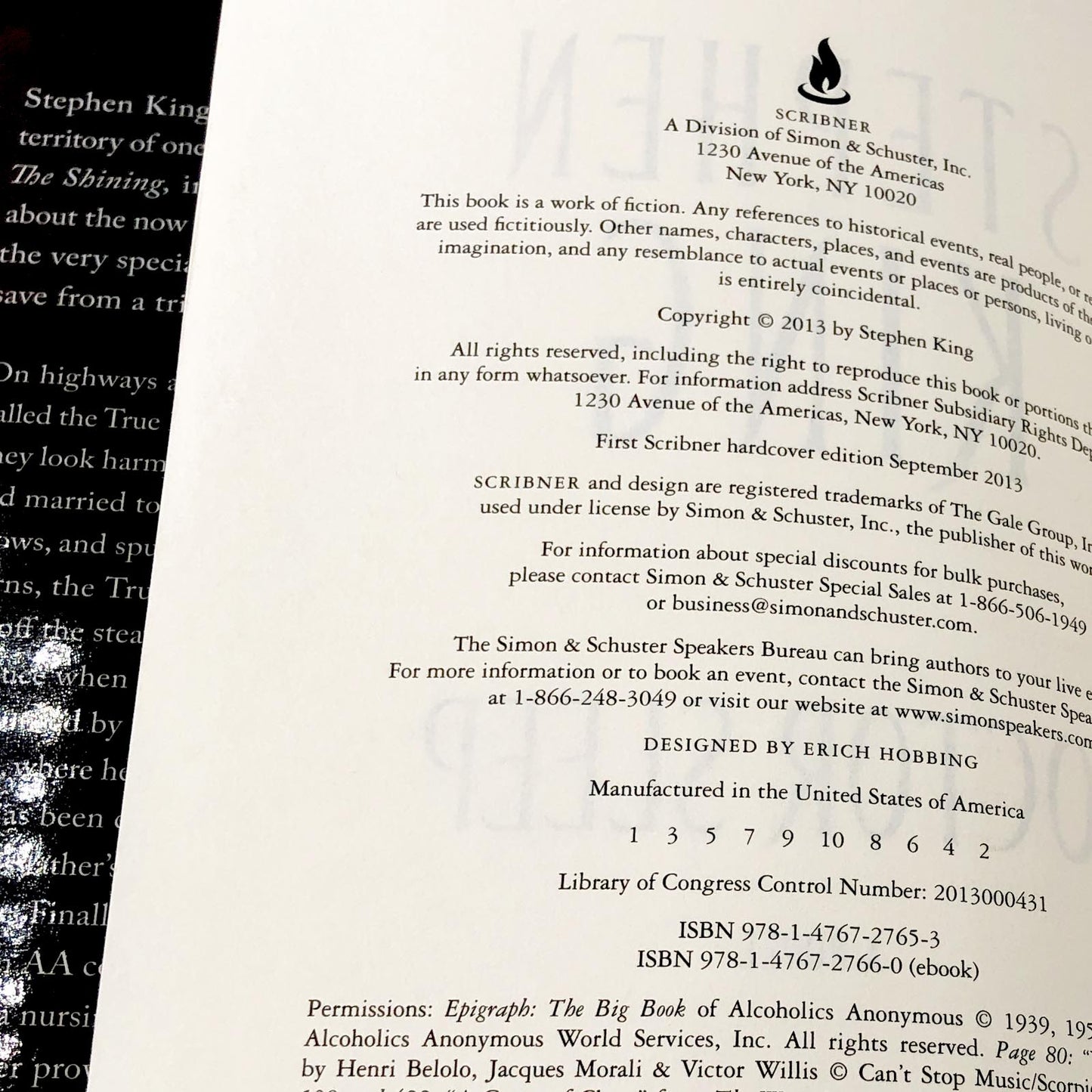 Doctor Sleep by Stephen King [FIRST EDITION • FIRST PRINTING] 2013 • Scribner