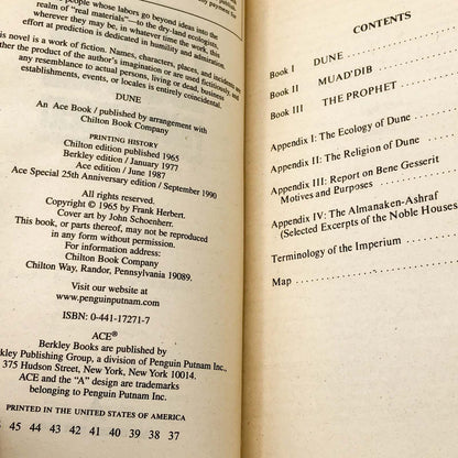 Dune by Frank Herbert [1990 PAPERBACK] • Ace Science Fiction