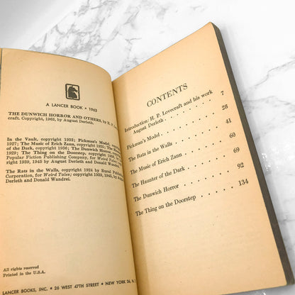 The Dunwich Horror & Others by H.P. Lovecraft [FIRST PAPERBACK PRINTING] 1963 • Lancer Books