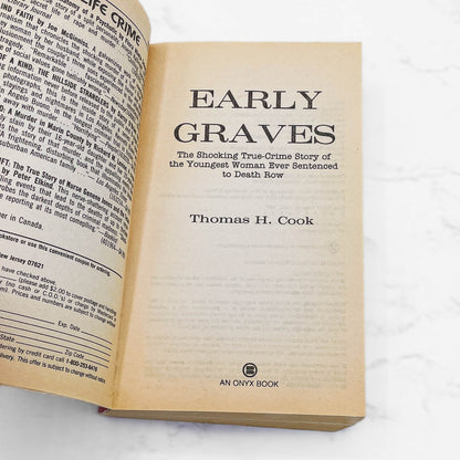Early Graves by Thomas H. Cook [FIRST PAPERBACK PRINTING] 1992 • Onyx