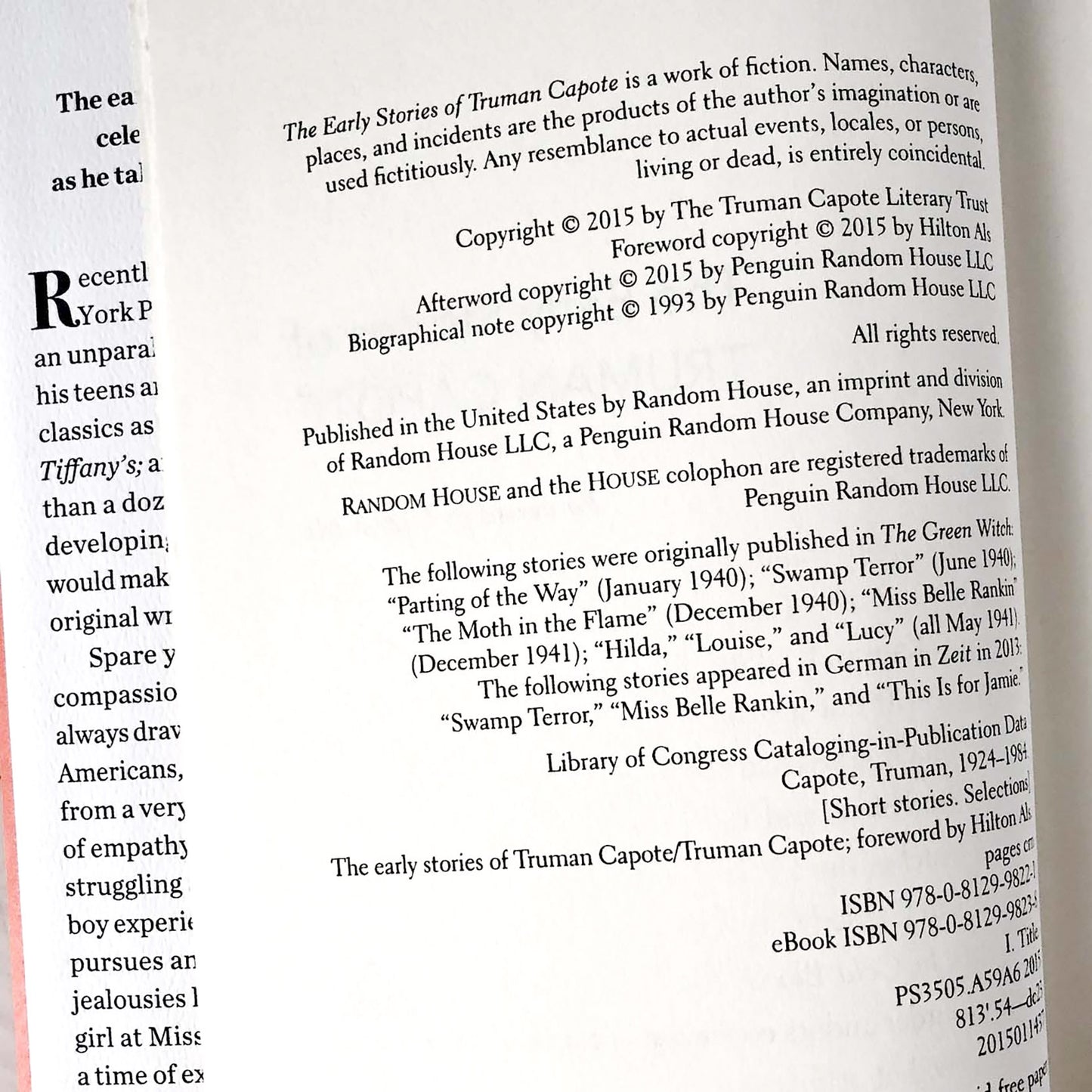 The Early Stories of Truman Capote [FIRST EDITION] 2015 • Random House