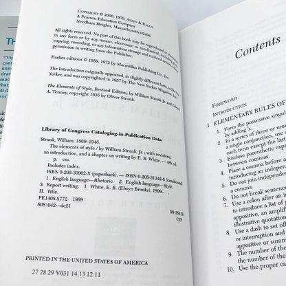 The Elements of Style by William Strunk and E.B. White [4th EDITION HARDCOVER] • 2000