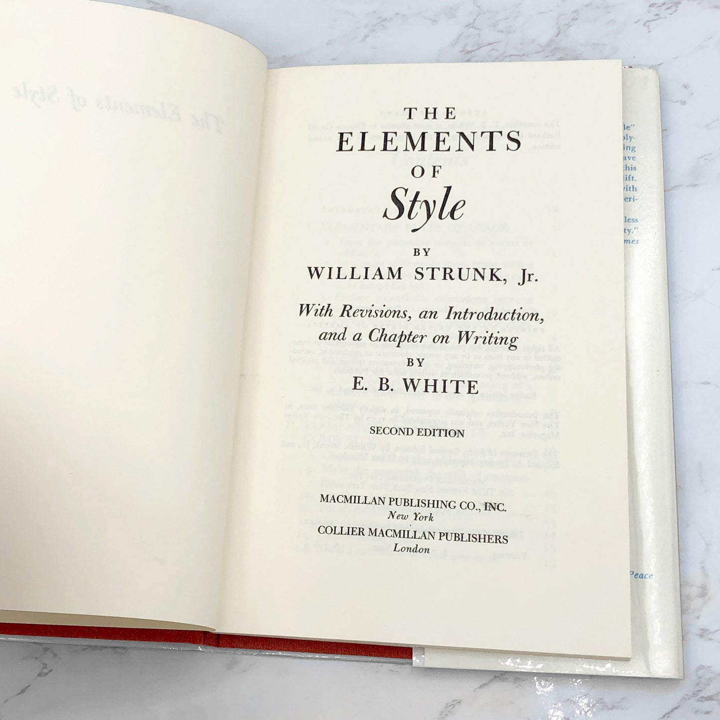 The Elements of Style by William Strunk and E.B. White [SECOND EDITION / HARDCOVER] • 1972