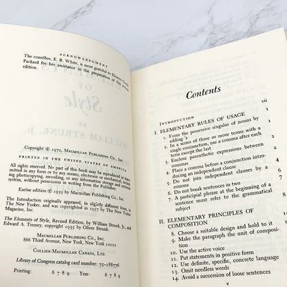 The Elements of Style by William Strunk and E.B. White [SECOND EDITION / HARDCOVER] • 1972