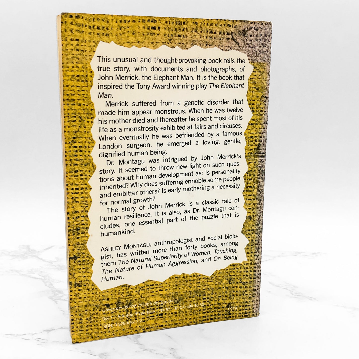 The Elephant Man: A Study in Human Dignity by Ashley Montagu [SECOND EDITION] 1979 • Dutton