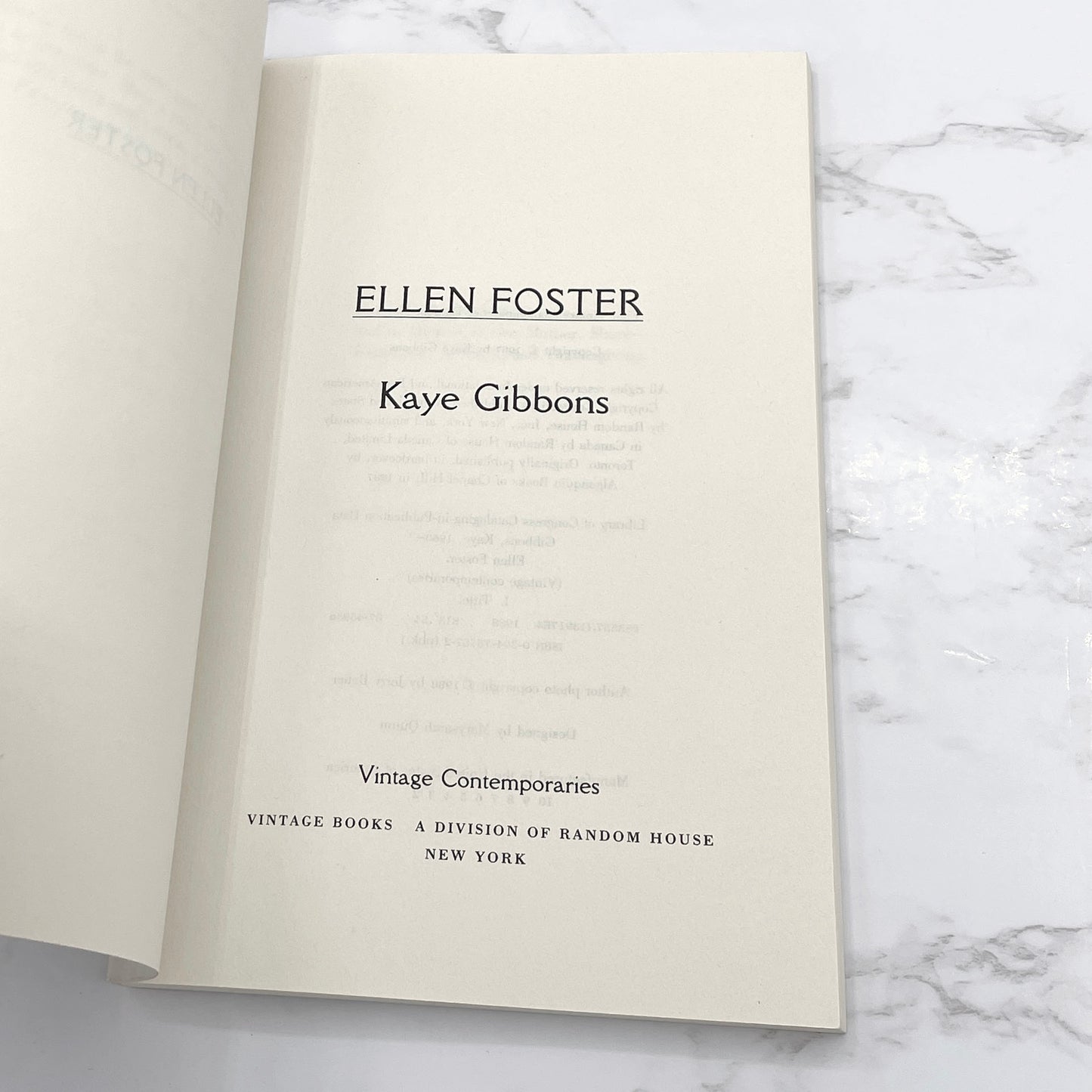 Ellen Foster by Kaye Gibbons [FIRST PAPERBACK EDITION] 1988 • Vintage Contemporaries