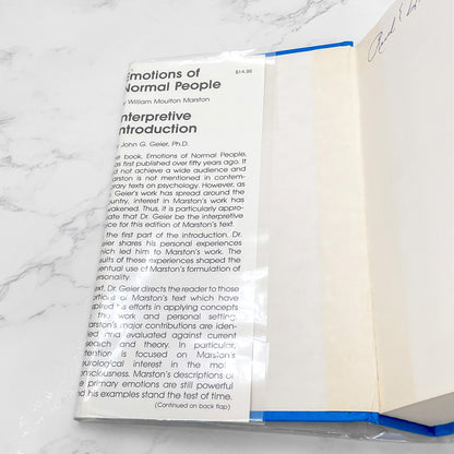 Emotions of Normal People by William Moulton Marston [FIRST EDITION • FIRST PRINTING] 1979 • Persona Press