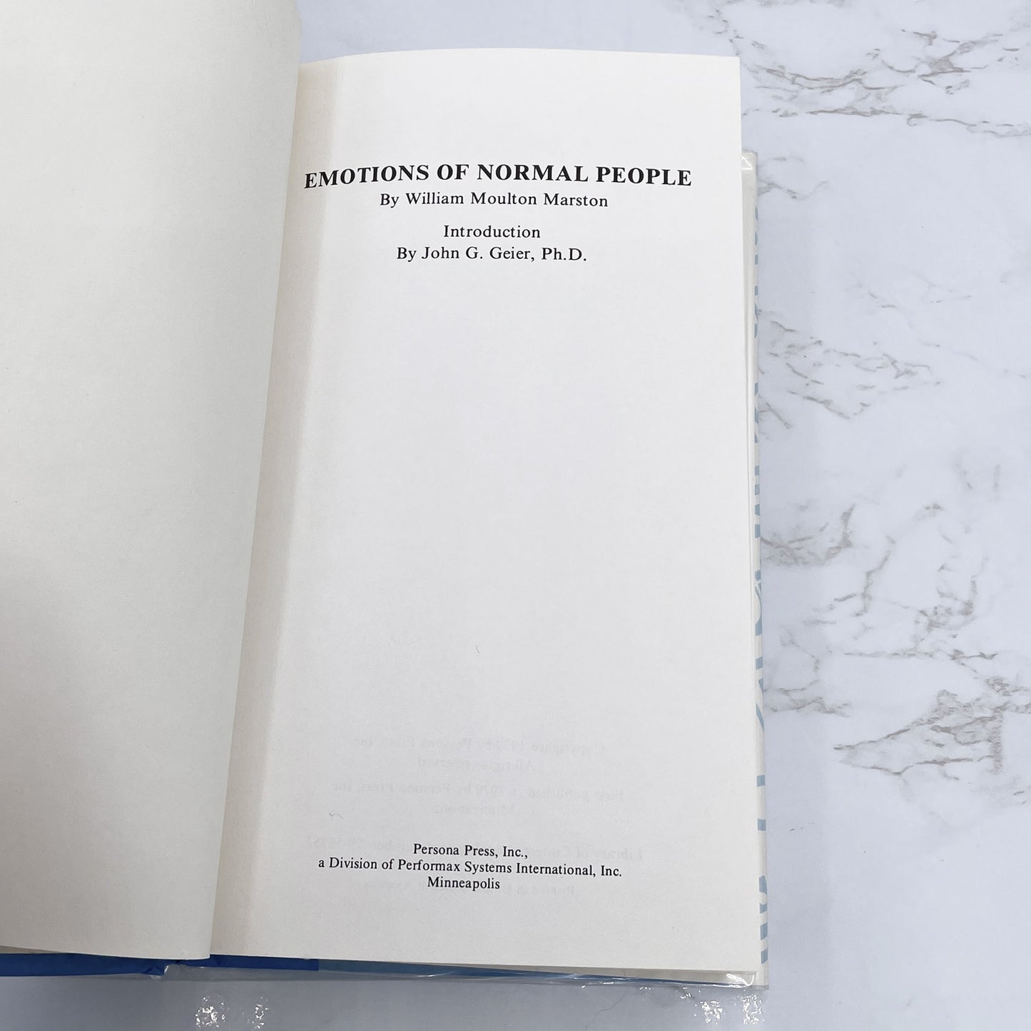 Emotions of Normal People by William Moulton Marston [FIRST EDITION • FIRST PRINTING] 1979 • Persona Press
