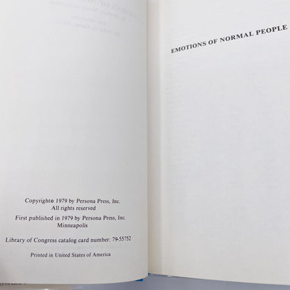 Emotions of Normal People by William Moulton Marston [FIRST EDITION • FIRST PRINTING] 1979 • Persona Press