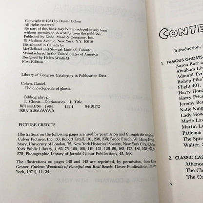The Encyclopedia of Ghosts by Daniel Cohen [FIRST EDITION] 1984 • Dodd Mead & Company