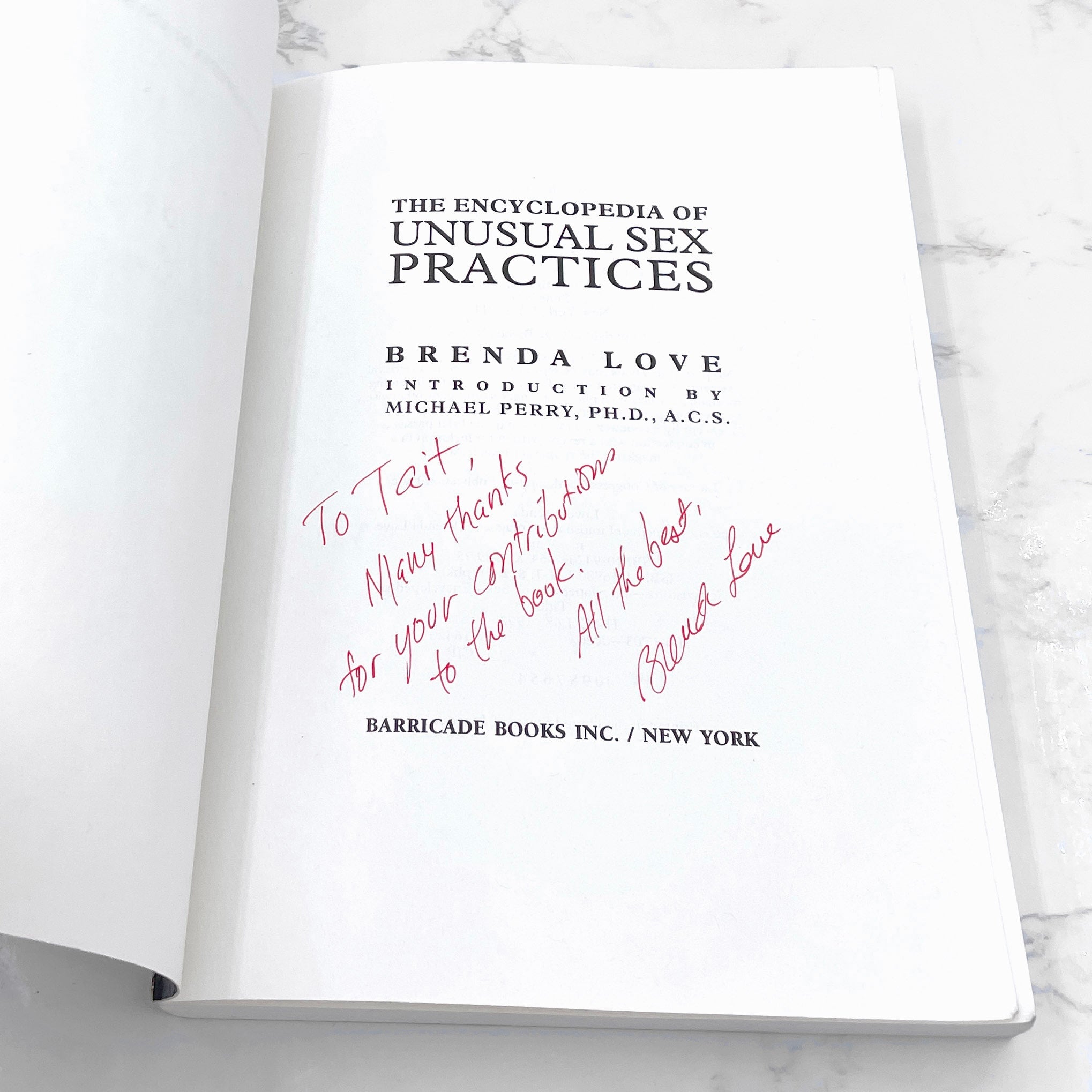 The Encyclopedia of Unusual Sex Practices by Brenda Love SIGNED