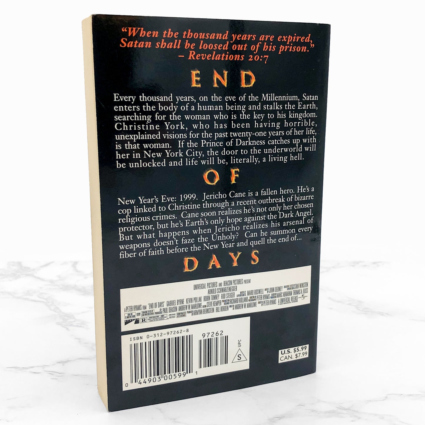 End of Days: A Novelization by Frank Lauria [MOVIE TIE-IN PAPERBACK] 1999 • St. Martin's