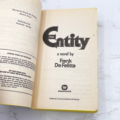 The Entity by Frank De Felitta [FIRST PAPERBACK PRINTING] 1979 • Warner Books