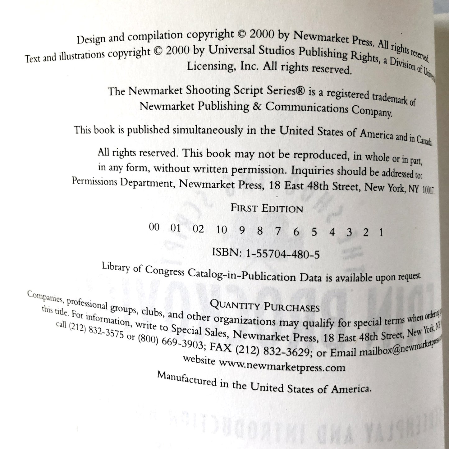 Erin Brockovich: The Shooting Script by Susannah Grant [FIRST EDITION] 2000 • Newmarket