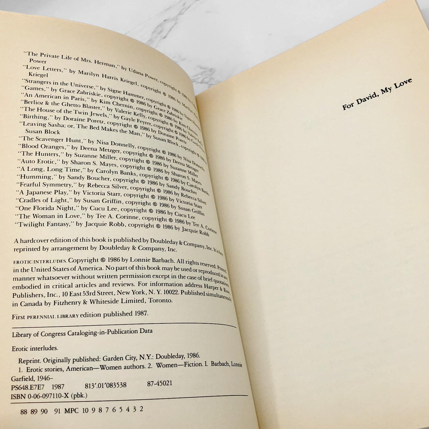 Erotic Interludes: Tales Told by Women edited by Lonnie Barbach [FIRST PAPERBACK EDITION] 1987 • Perennial