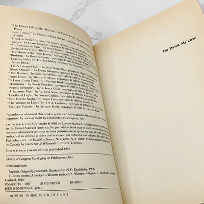 Erotic Interludes: Tales Told by Women edited by Lonnie Barbach [FIRST PAPERBACK EDITION] 1987 • Perennial