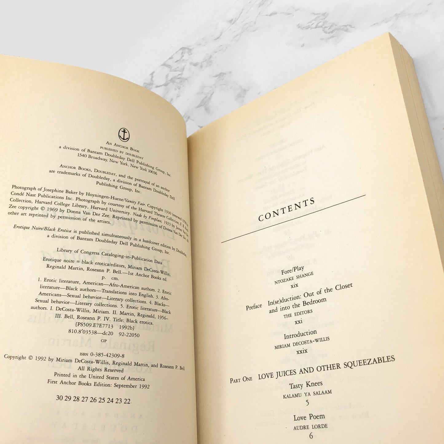 Erotique Noire / Black Erotica edited by Roseann P. Bell [FIRST EDITION PAPERBACK] 1992 • Anchor Books