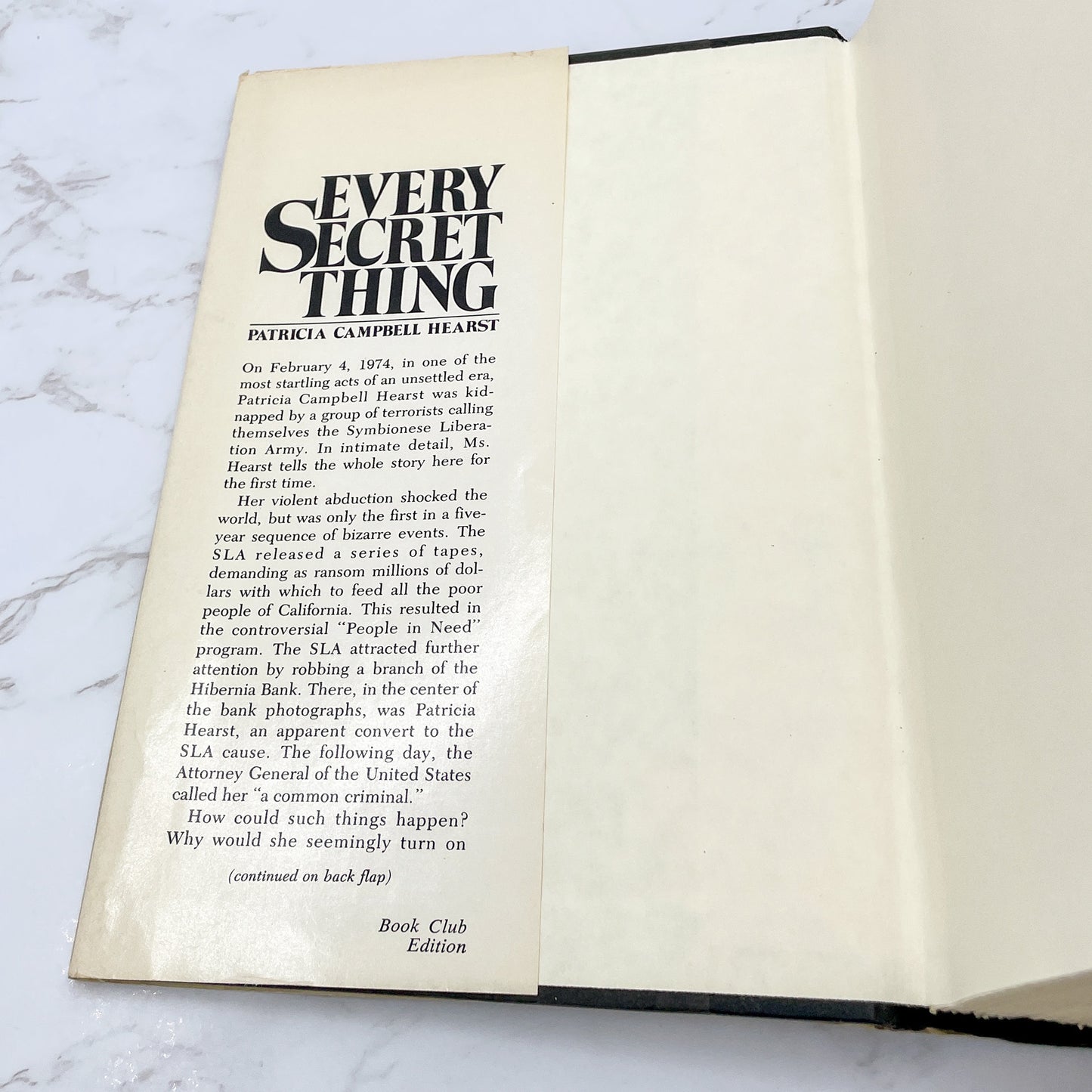 Every Secret Thing by Patricia "Patty" Hearst w. Alvin Moscow [1982 HARDCOVER] BCE • Doubleday