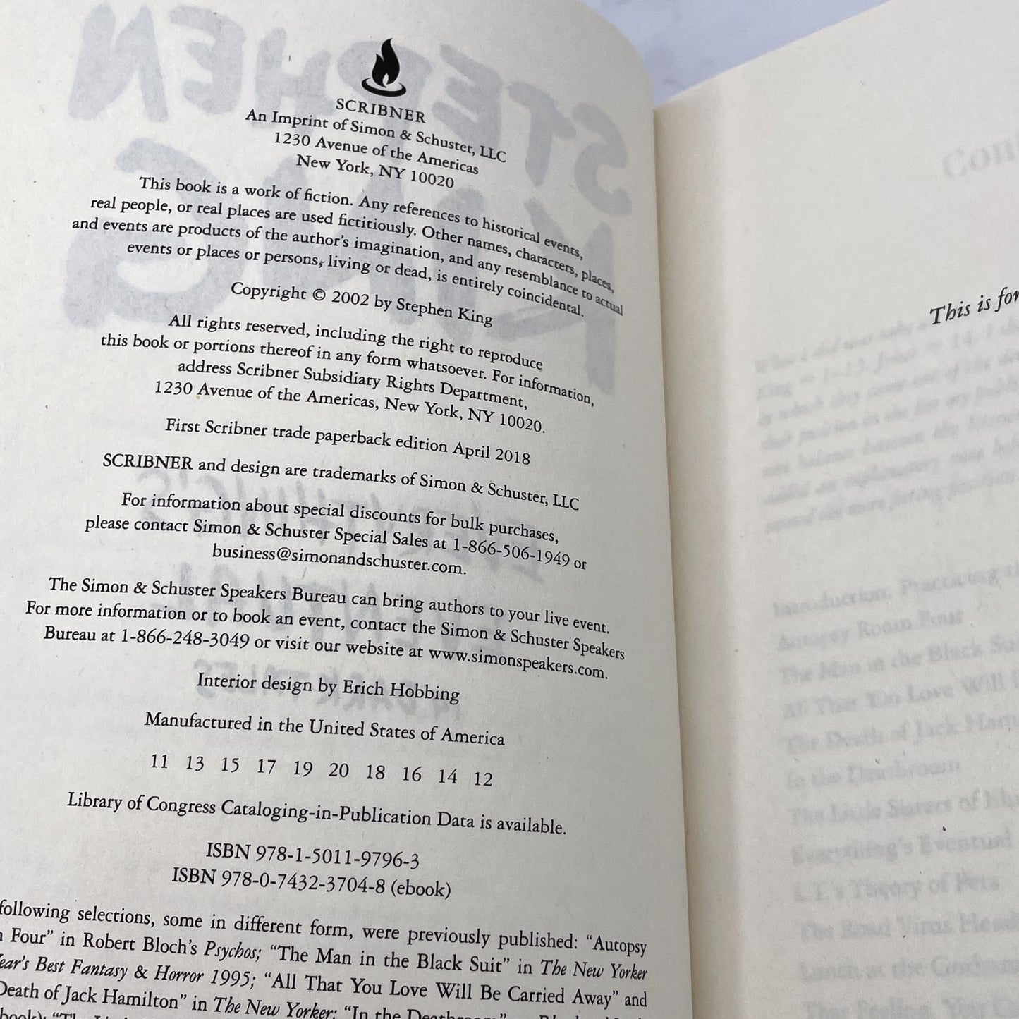 Everything's Eventual: 14 Dark Tales by Stephen King [TRADE PAPERBACK RE-ISSUE] 2018 • Scribner