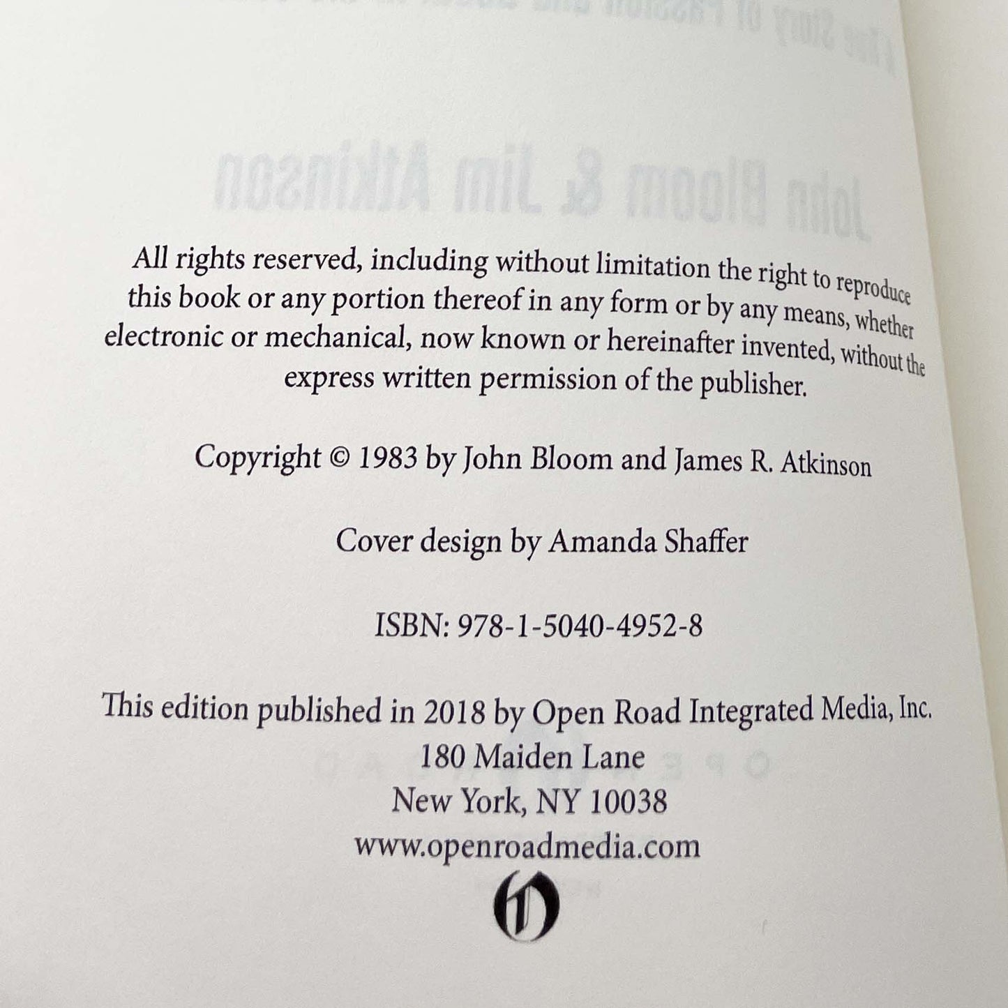 Evidence of Love: A True Story of Passion and Death in the Suburbs by John Bloom & Jim Atkinson [TRADE PAPERBACK] 2018