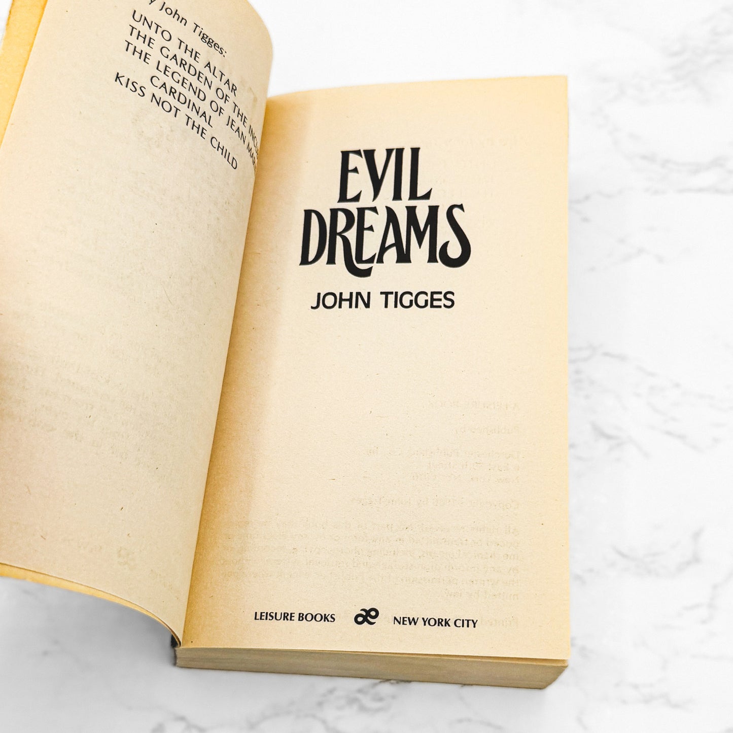 Evil Dreams by John Tigges [FIRST EDITION PAPERBACK] 1986 • Leisure Horror