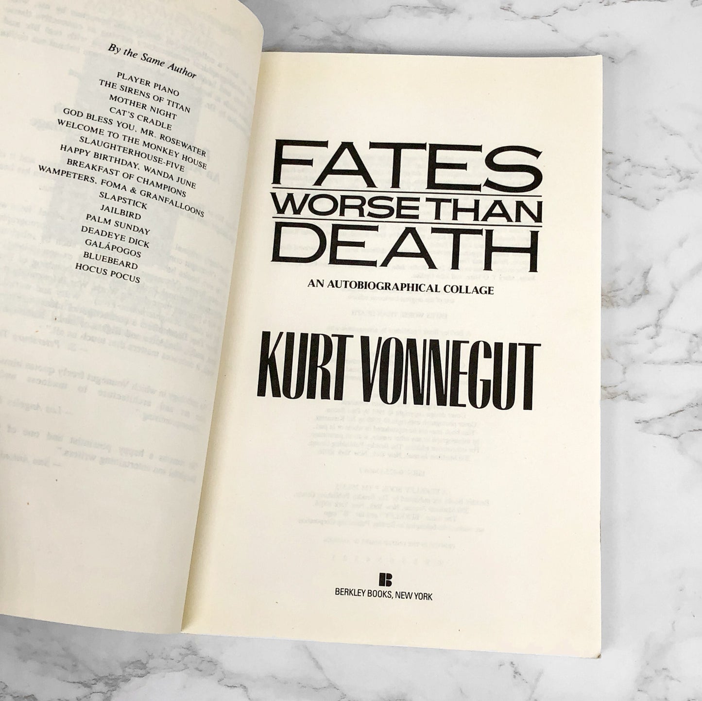 Fates Worse Than Death by Kurt Vonnegut [FIRST PAPERBACK PRINTING] 1992 • Berkley