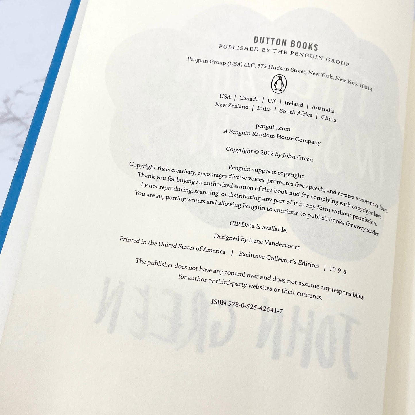 The Fault in Our Stars by John Green [COLLECTOR'S EDITION HARDCOVER] 2012 • Dutton