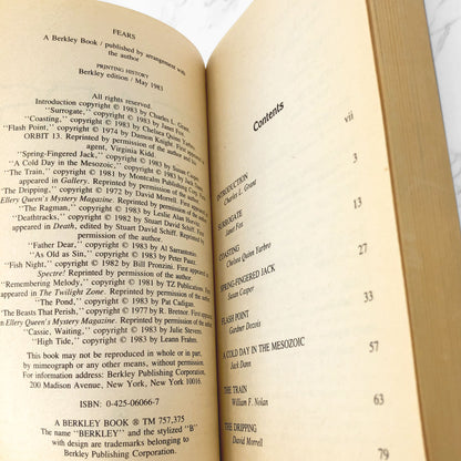 FEARS edited by Charles L. Grant [FIRST EDITION PAPERBACK] 1983 • Berkley Horror