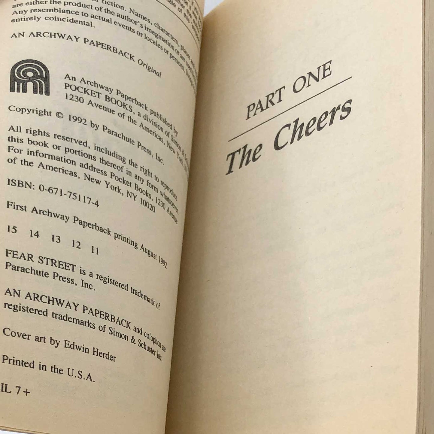 Fear Street Cheerleaders: The First Evil by R.L. Stine [1992 PAPERBACK]