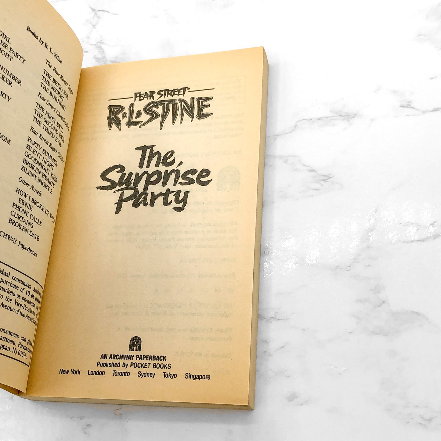 Fear Street #2: The Surprise Party by R.L. Stine [FIRST EDITION PAPERBACK] 1989