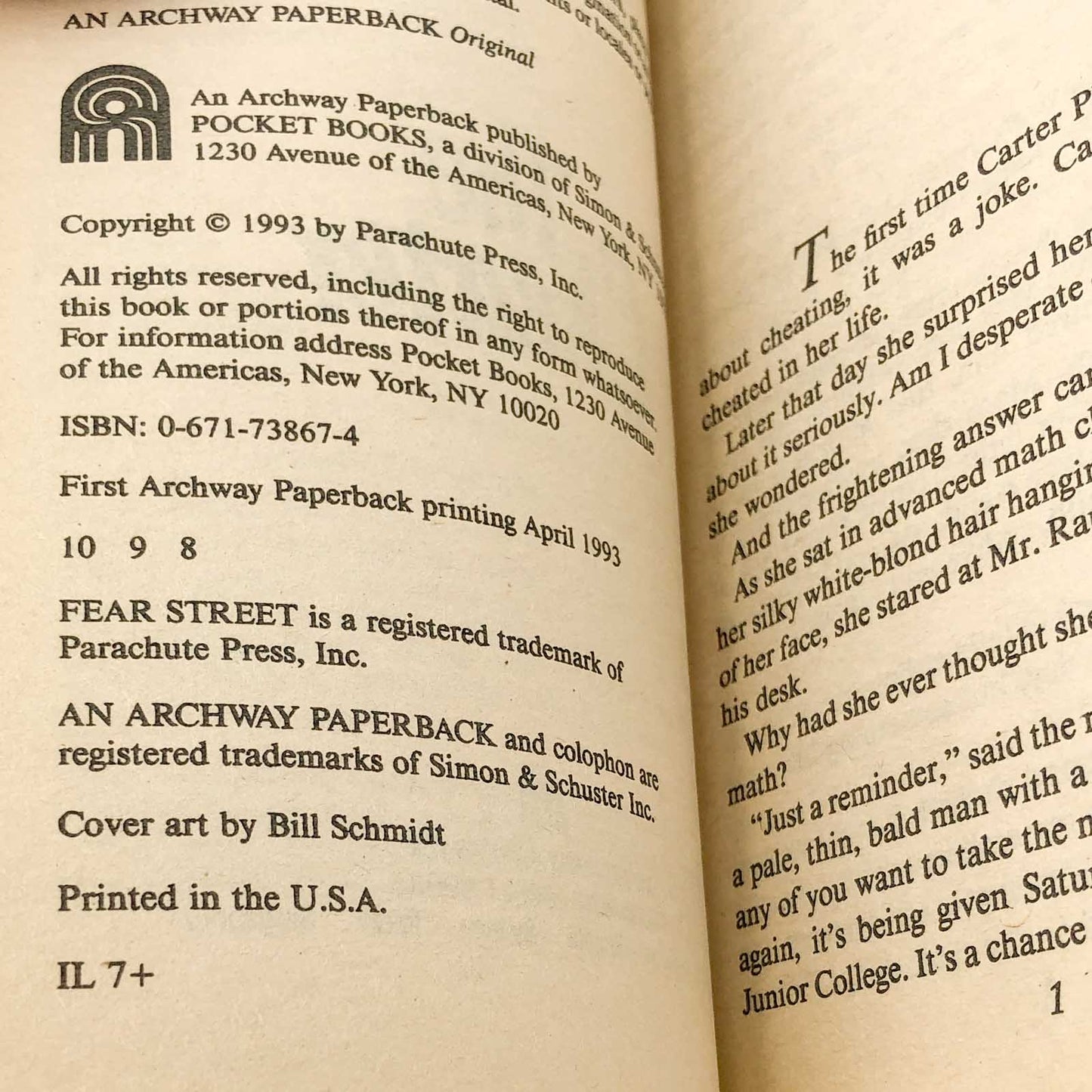 Fear Street #18: The Cheater by R.L. Stine [1993 PAPERBACK]
