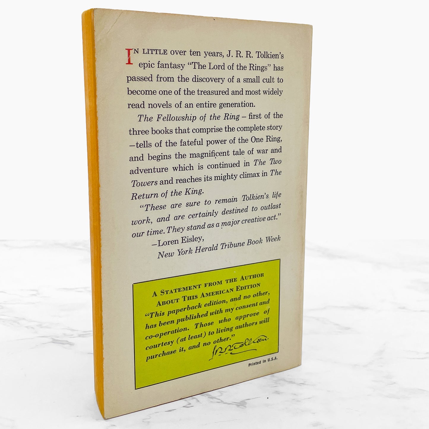 The Fellowship of the Ring by J.R.R. Tolkien [FIRST PAPERBACK EDITION] 1967 • 15th Printing • Ballantine Books